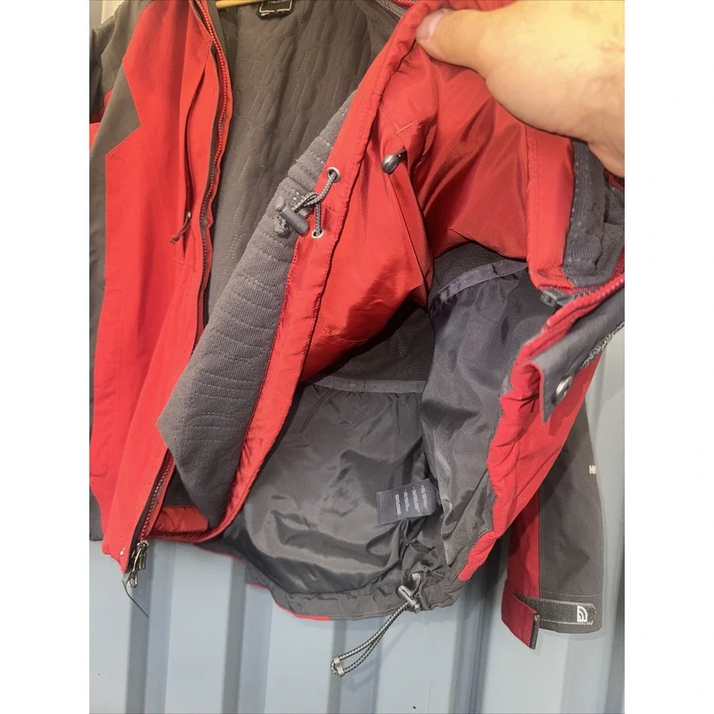 The North Face Hyvent Snow Jacket Mens Large Hooded Snowboard Coat 2-1 Red